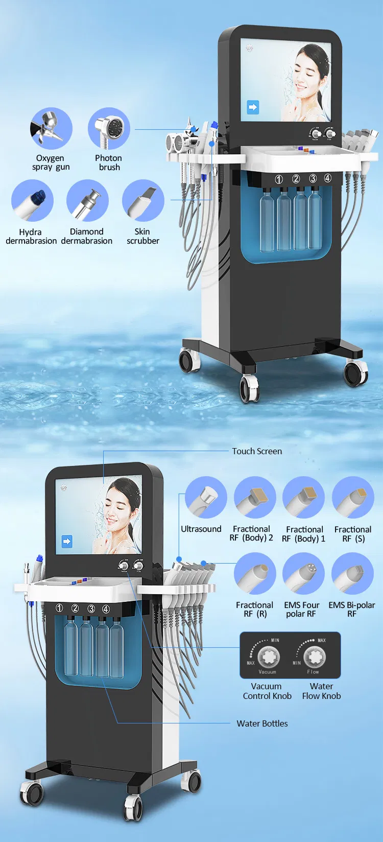 Spam27 Luxury Diamond Microdermabrasion Facial Machine Aqua Peel Hydro Water Cleansing Booster for Beauty Salon Home Use