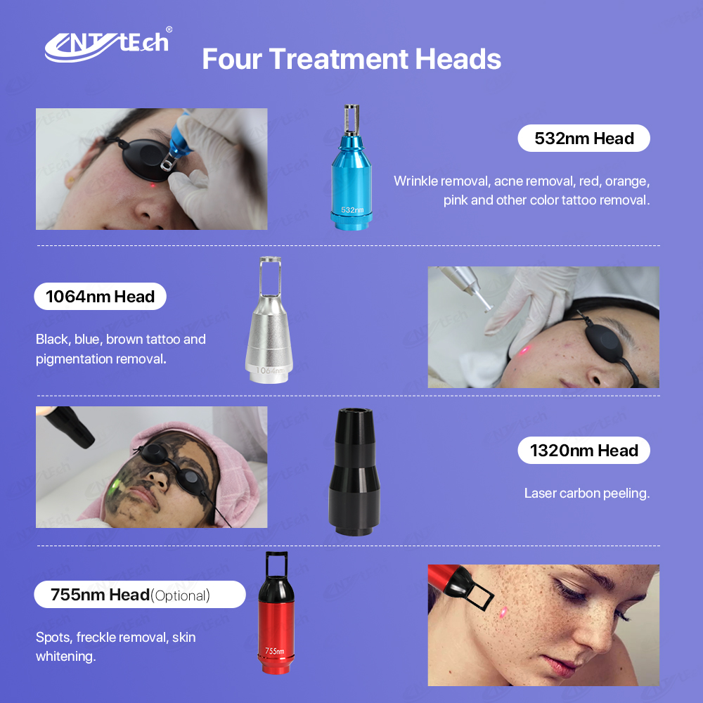 Portable 1064nm 532nm 1320nm Q Switched Nd Yag Laser Tattoo Remove Machine