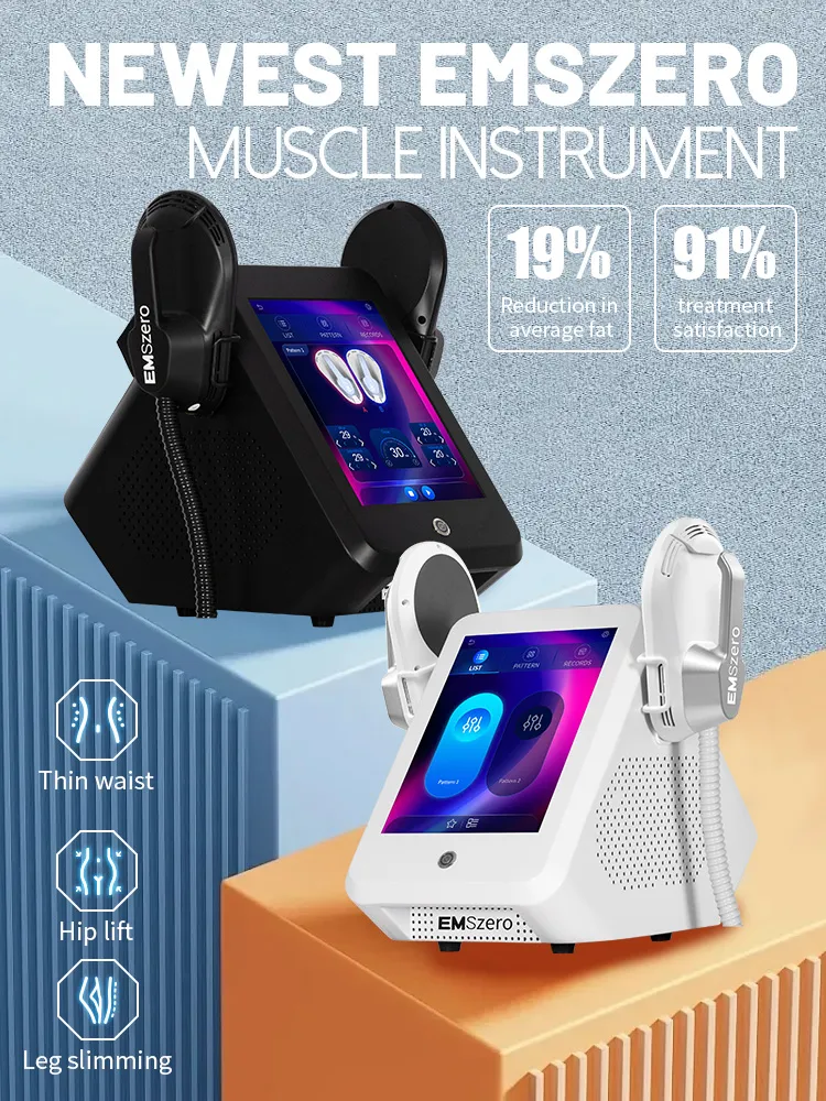 Portable 2 Handles EMS Zero Body Sculpting RF Muscle Stimulator Slimming Machine