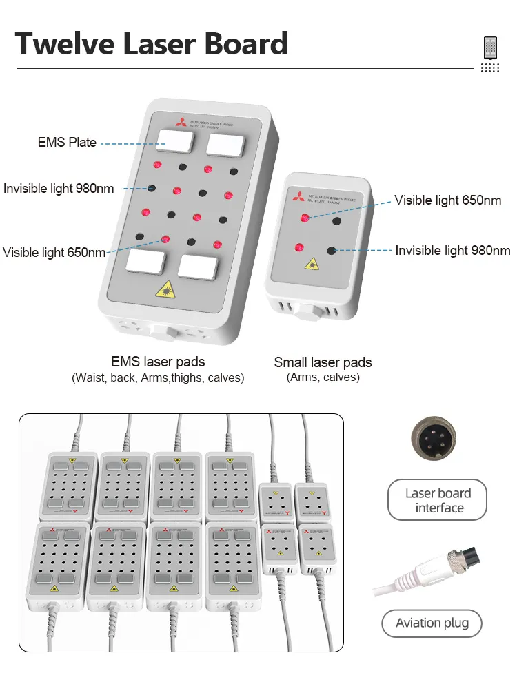 650nm 980nm Body Sculpting Dual Wavelength Diode Laser Liposuction EMS Fat Reduction Slimming Machine