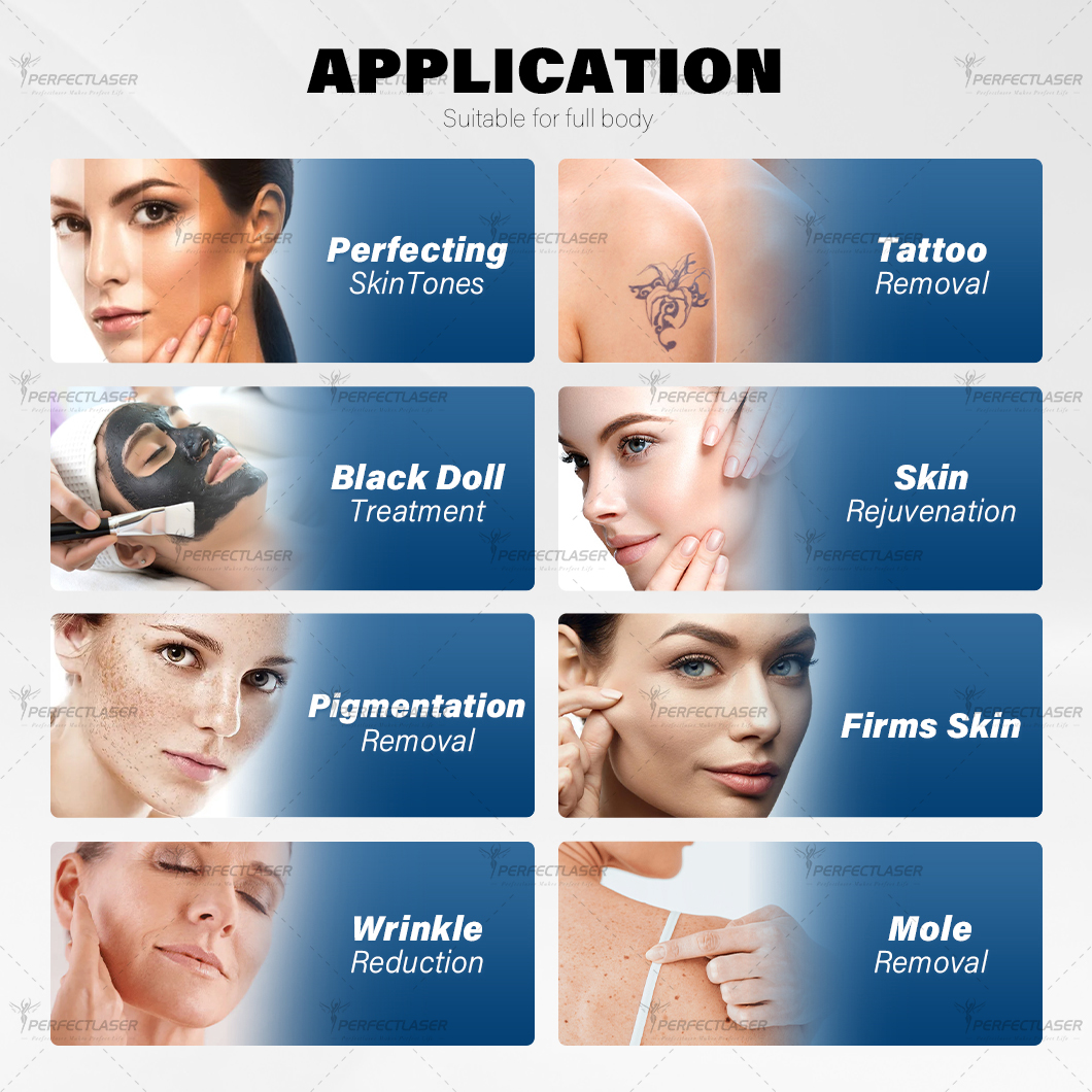 5 Probes Factory Price Picosecond Laser Pico Laser Machine Pigmentation Removal Tattoo Removal Nd Yag Active Q Switch 4 Waves