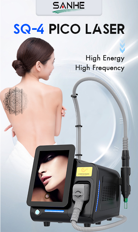 Portable ND YAG Pico Laser Machine with Q-Switch Technology Laser Beauty Equipment for Tattoo Removal Black Doll