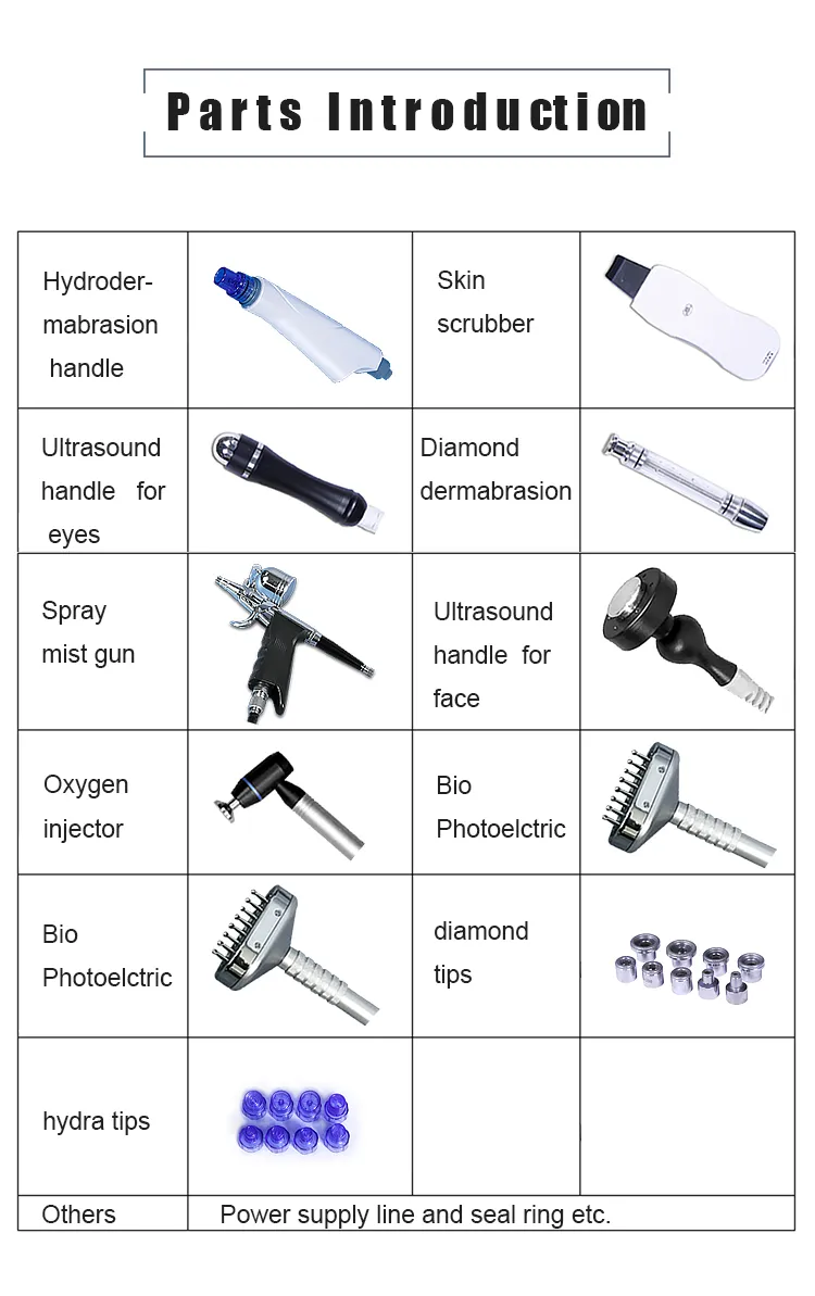 Skin Care Machine Beauty Facial Hydro Microdermabrasion Ultrasound Skin Scrubber Beauty Machine