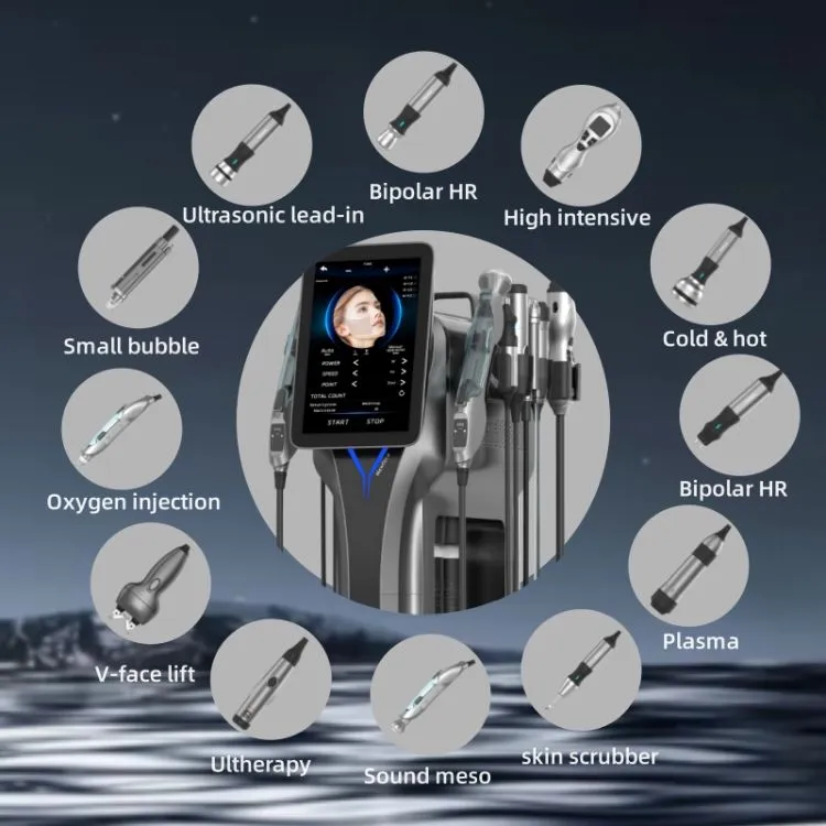 Ofan 12-in-1 Multi-Functional Skin Management Korean Hydro Oxygen Facial SPA Equipment Oxygen Bubble Microdermabrasion Facial Machine