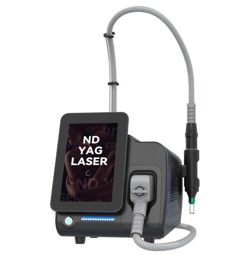 Portable ND YAG Pico Laser Machine with Q-Switch Technology Laser Beauty Equipment for Tattoo Removal Black Doll