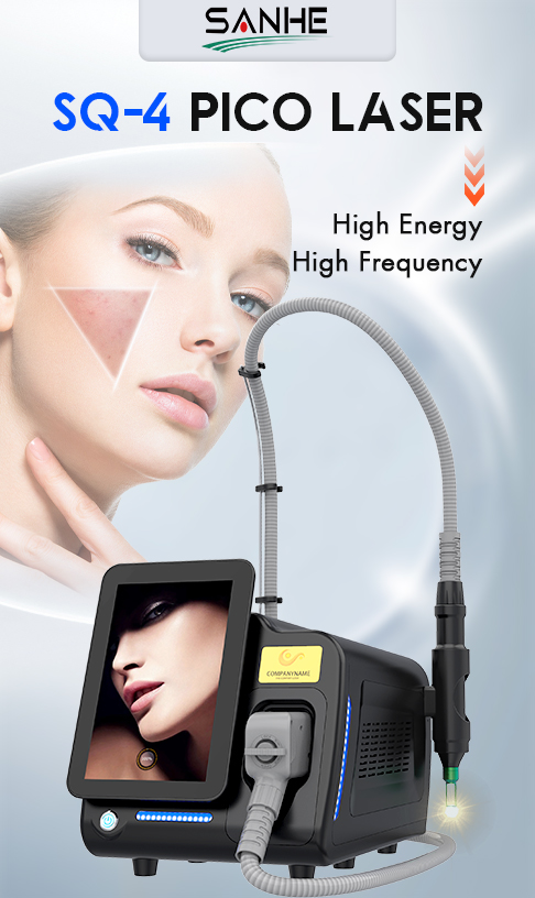 Portable ND YAG Pico Laser Machine with Q-Switch Technology Laser Beauty Equipment for Tattoo Removal Black Doll