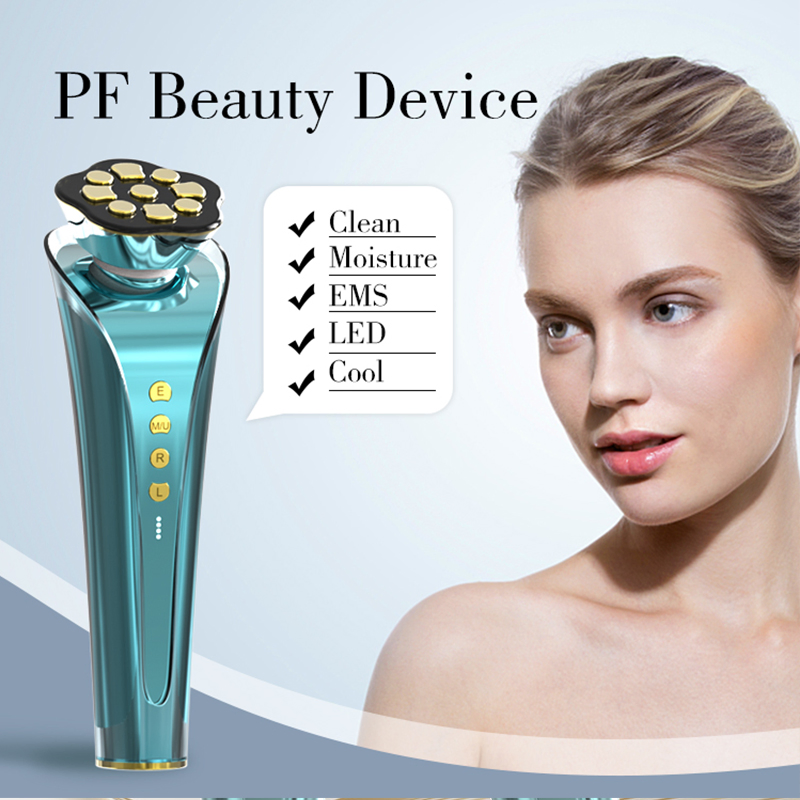 RF LED Red Light Therapy Skin Care Lifting Microcurrent Facial Beauty Device