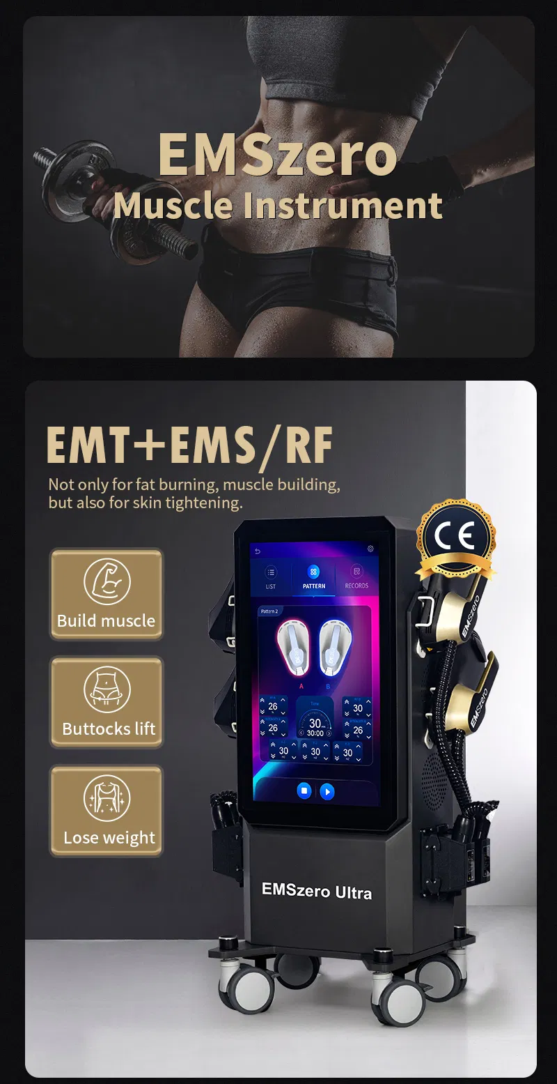 Tesla Body Sculpting Muscle Building Stimulator 4 Handles EMS Body Slimming Machine