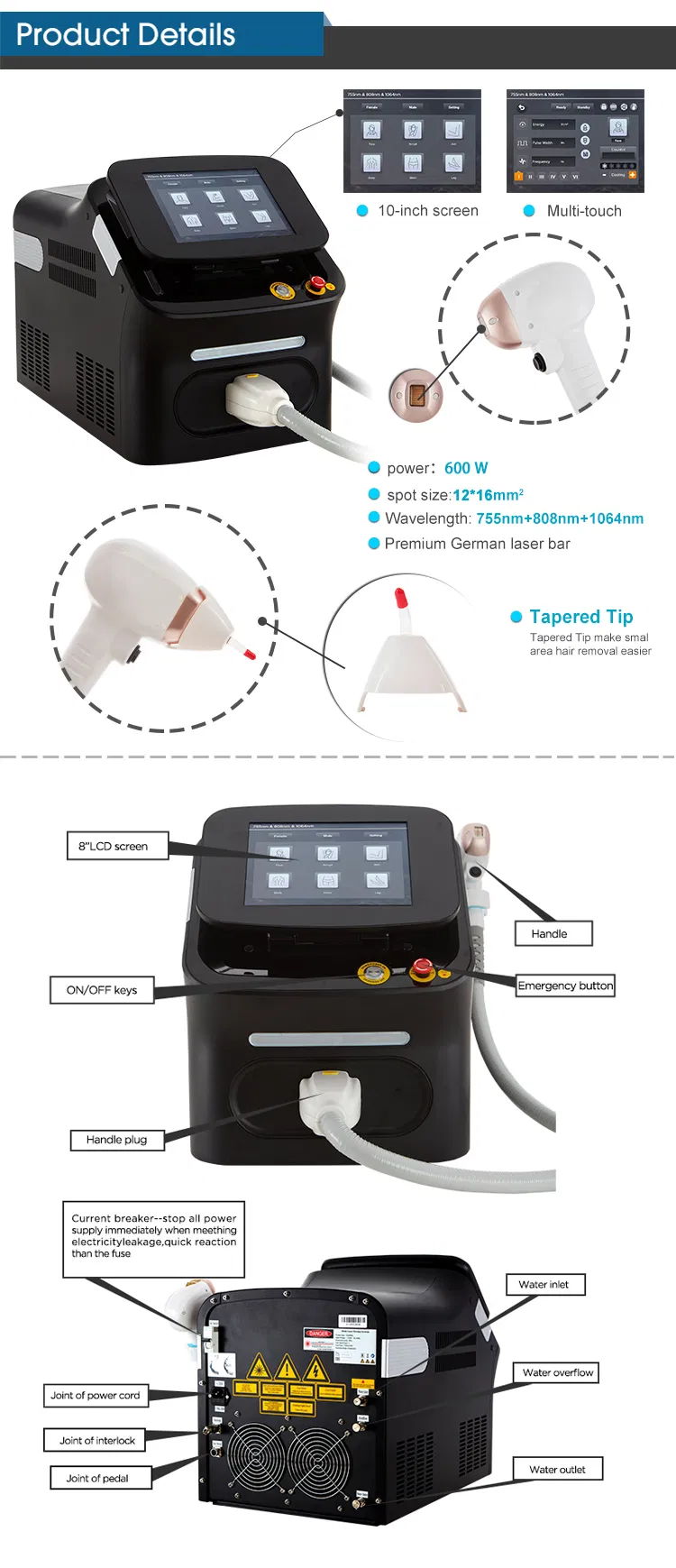 Diode Laser Hair Removal Wavelengths Medical Equipment