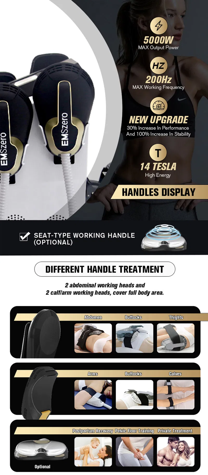 Professional 4 Handles EMS Device Neo RF Body Slimming Shaping Muscle Building Sculpting Machine