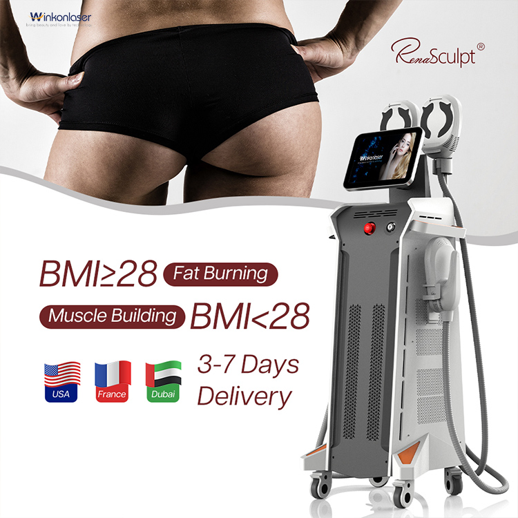 Factory Price Renasculpt Hiemt Fat Removal 3 in 1 EMS + RF Neo 5000W 15 Tesla 5 Handle Body Sculpting Slimming Machine Price
