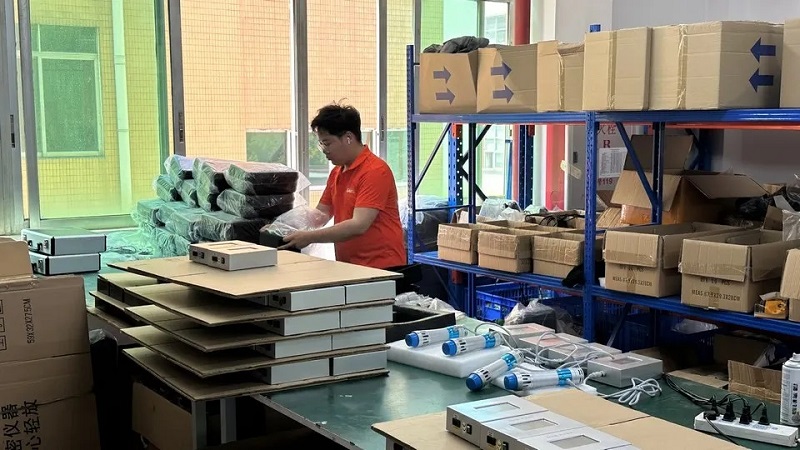 Finished product packaging and labeling for export shipment