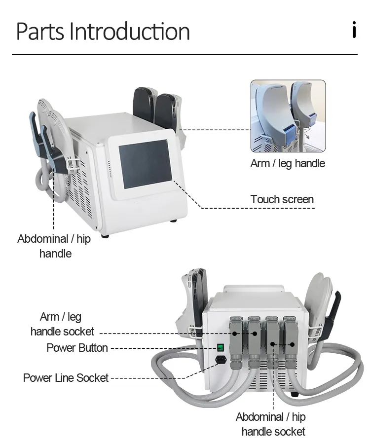 High Power EMS Body Sculpting Machine Neo 4 RF Handles Hi-Emtsure Fat Reduce Electromagnetic Muscle Building Machine EMS Slim Neo