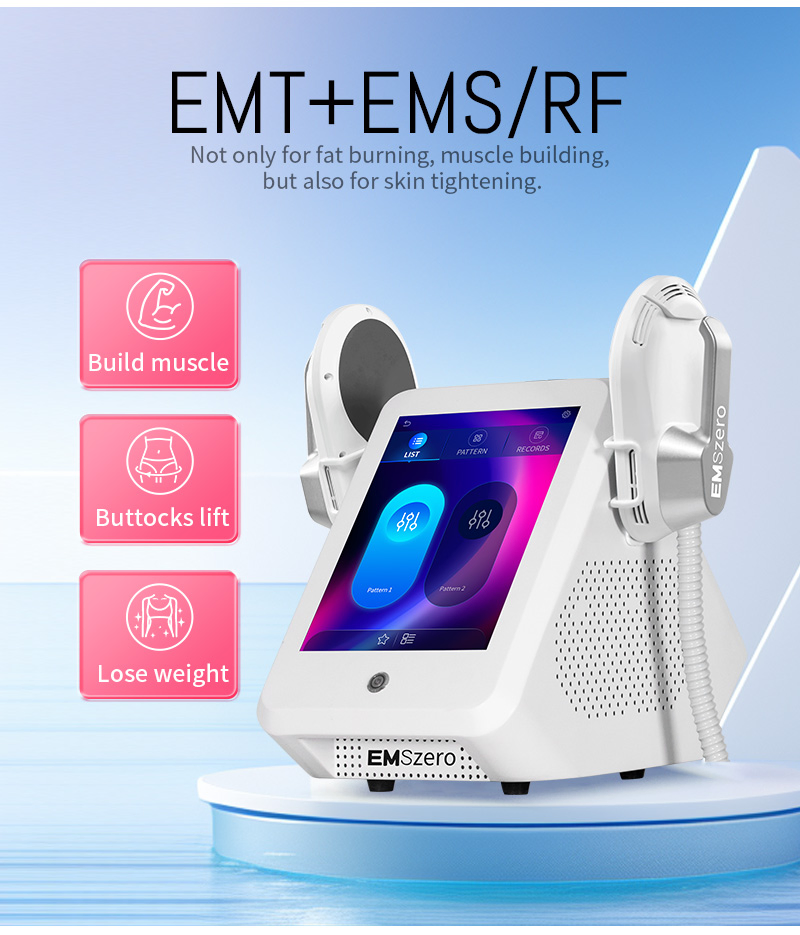 Portable 2 Handles EMS Zero Body Sculpting RF Muscle Stimulator Slimming Machine
