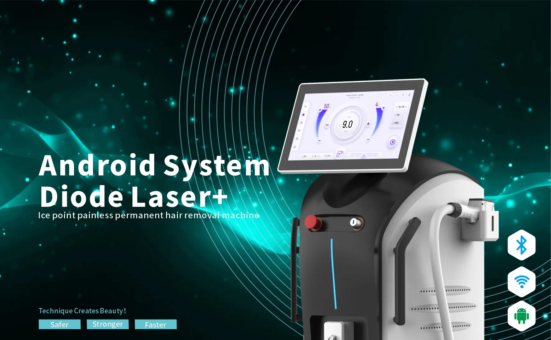 2026 Latest 4 Wave Diode Laser Machine Ai Skin Analyzer Permanent Laser Hair Removal Machine