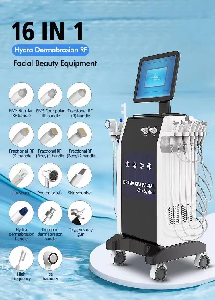 16 in 1 Hydro Oxygen Facial Microdermabrasion Aqua Peeling Dermabrasion Machine