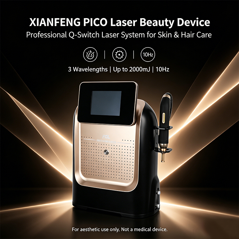 High Power 1200W Q‑Switched Nd:YAG Laser System with 8 Inch Touch Screen Circulating Water Cooling and 10Hz Frequency for Salon