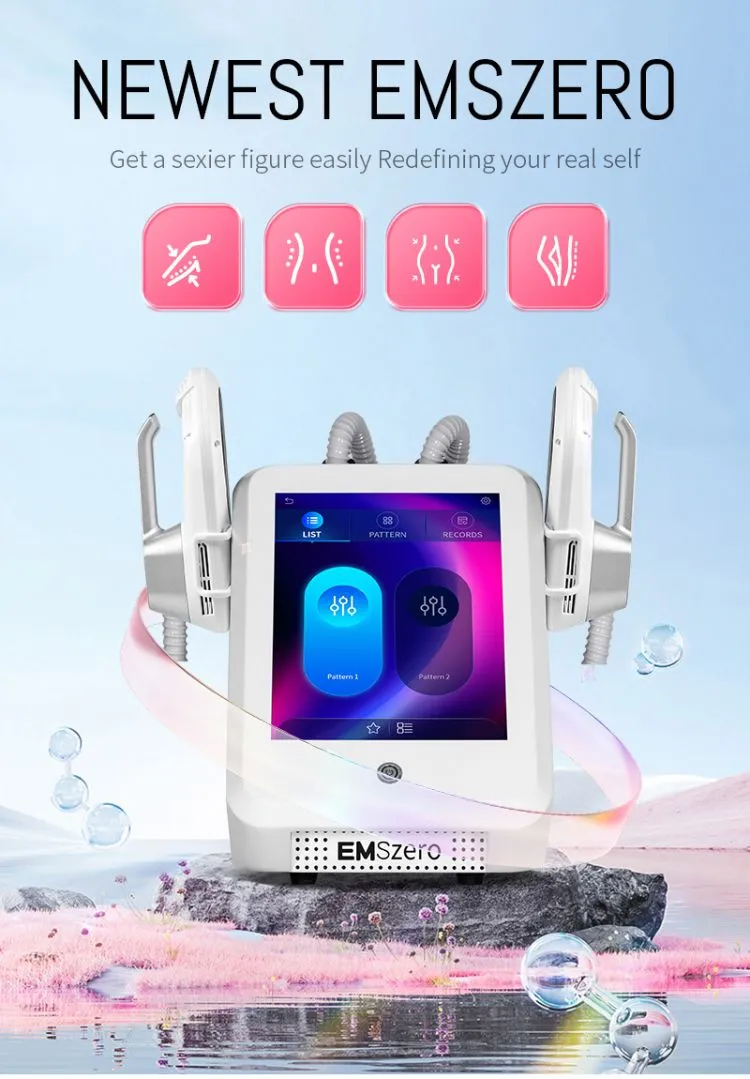 Portable 2 Handles EMS Zero Body Sculpting RF Muscle Stimulator Slimming Machine