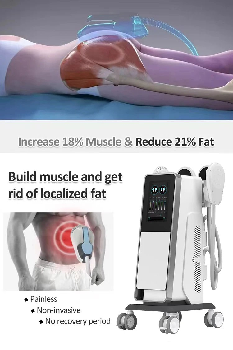 Vertical 4 Handles EMS Body Slimming Sculpting Muscle Building 15 Tesla EMS Body Sculpting Machine