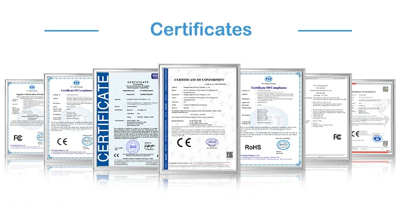 Certifications CE FCC ROHS
