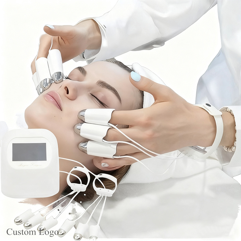 Professional Electric Microcurrent Facial Device Ems Microcurrent Gloves Facial Massager Face Goldfinger Golden Finger Machine