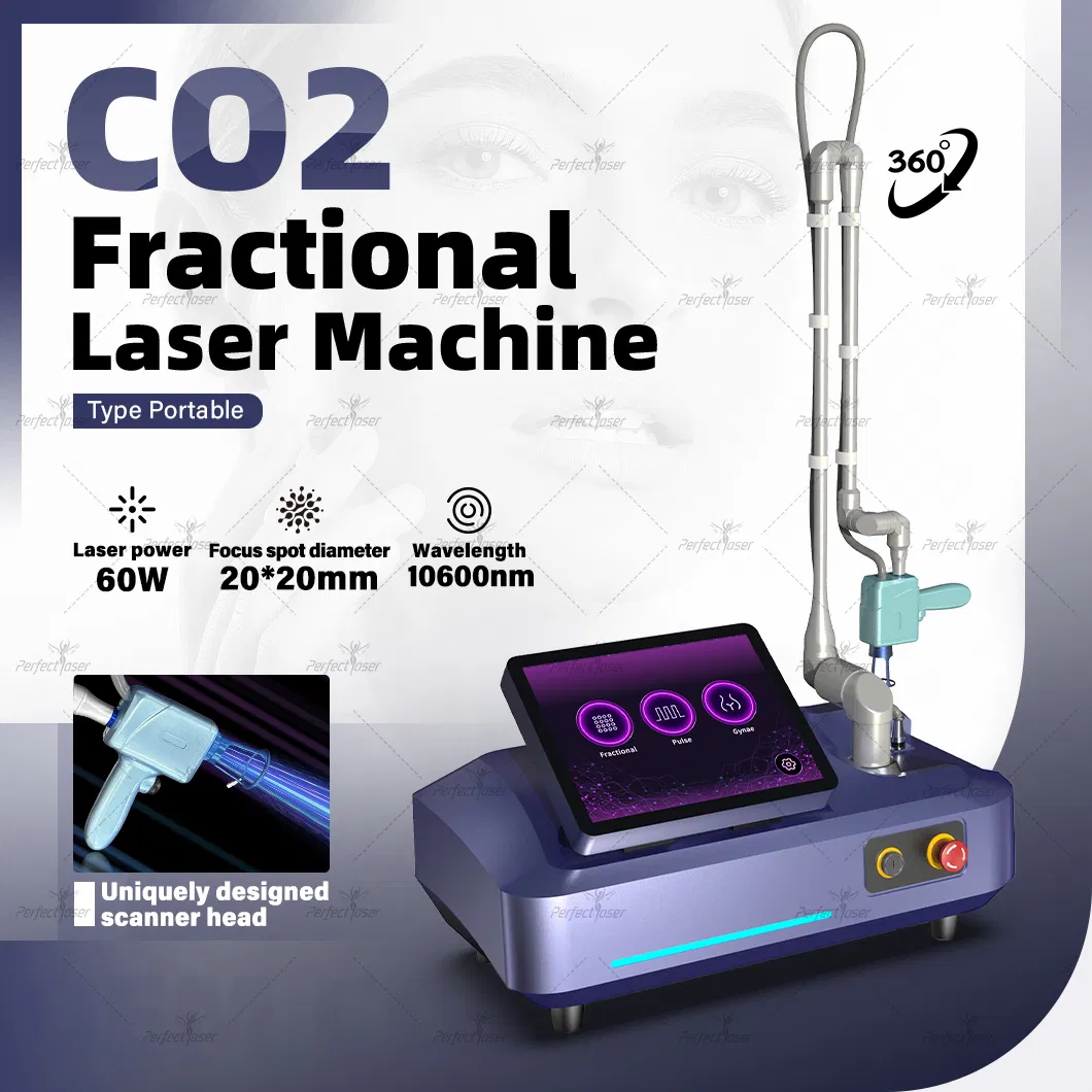 Best Big Power 100W Ergonomic Design Fractional CO2 Laser RF Tube Acne Pigment Removal Skin Rejuvenation Scar Resurfacing Vaginal Tightening Beauty Machine
