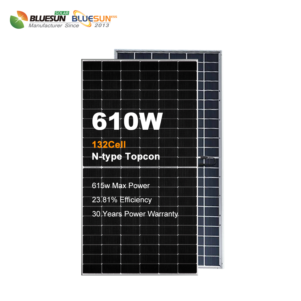 Bluesun Long Life Bifacial 610W 620W 630W 640W 650W Solar Panel Large Solar Panels for Home Use