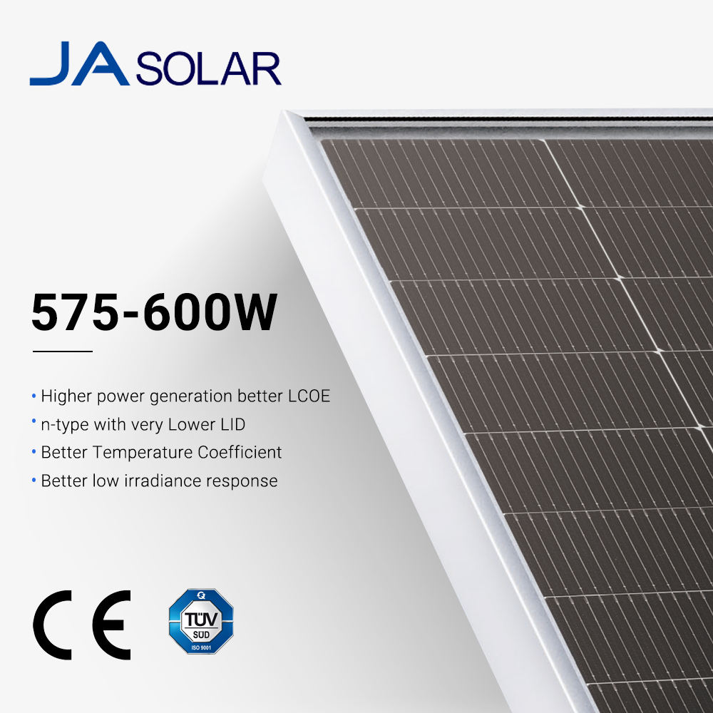 Solar Panels JA 450W 500W 550W N-Type Off-Grid Solar Module Mono Half Cell HJT with Custom Logo TUV for Certified