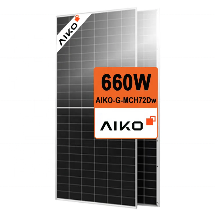 Aiko Neostar 1u+/3n+ N-Type Solar Panel 650-700w 156 Half Cells Dual Glass Bifacial Pv Module High Efficiency
