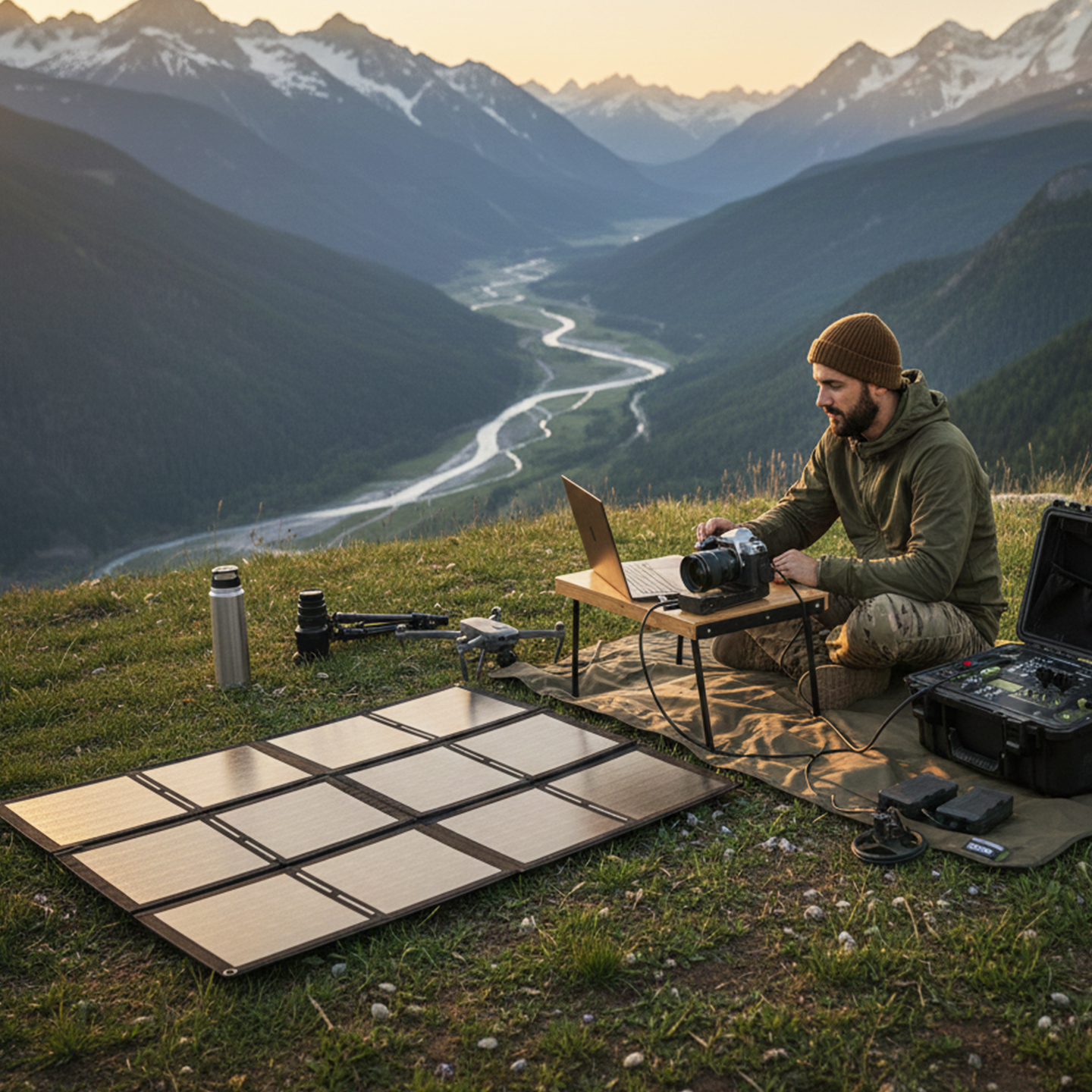 Mountaineering Climbing 60W CIGS Solar Panel 1.3mm Ultra-Thin Bendable Lightweight Portable High Altitude Stable Power