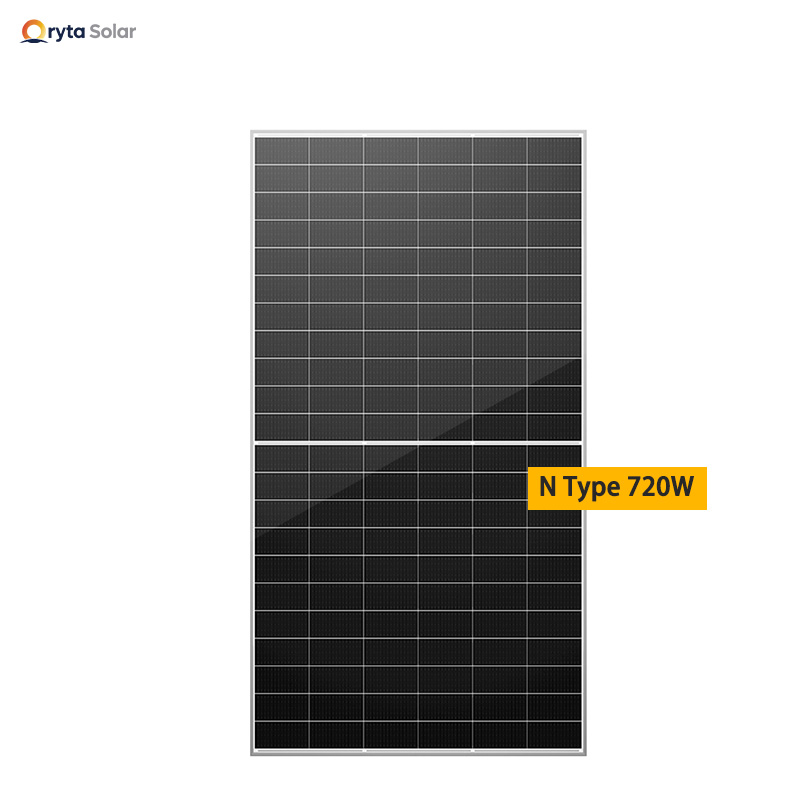 Hot Selling 700W 720W N-Type HJT Bifacial Half-Cut Shingled Solar Panels for Home Energy System