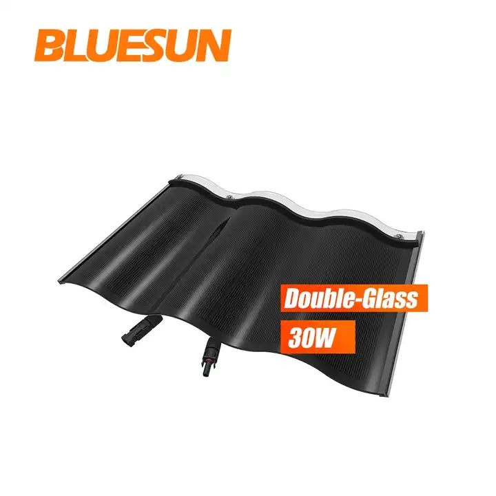 Solar Panel Roof Tiles 30W Double Glass Solar Tiles For Home Use Clean Energy Solar Panels Roof Construction