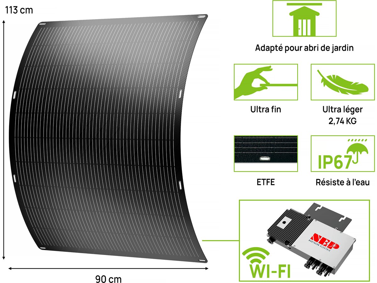 Flexible Solar Panel 200W Monocrystalline High-Efficiency IP65 Protection for Boats Balcony Vehicle Camping Caravan Poles