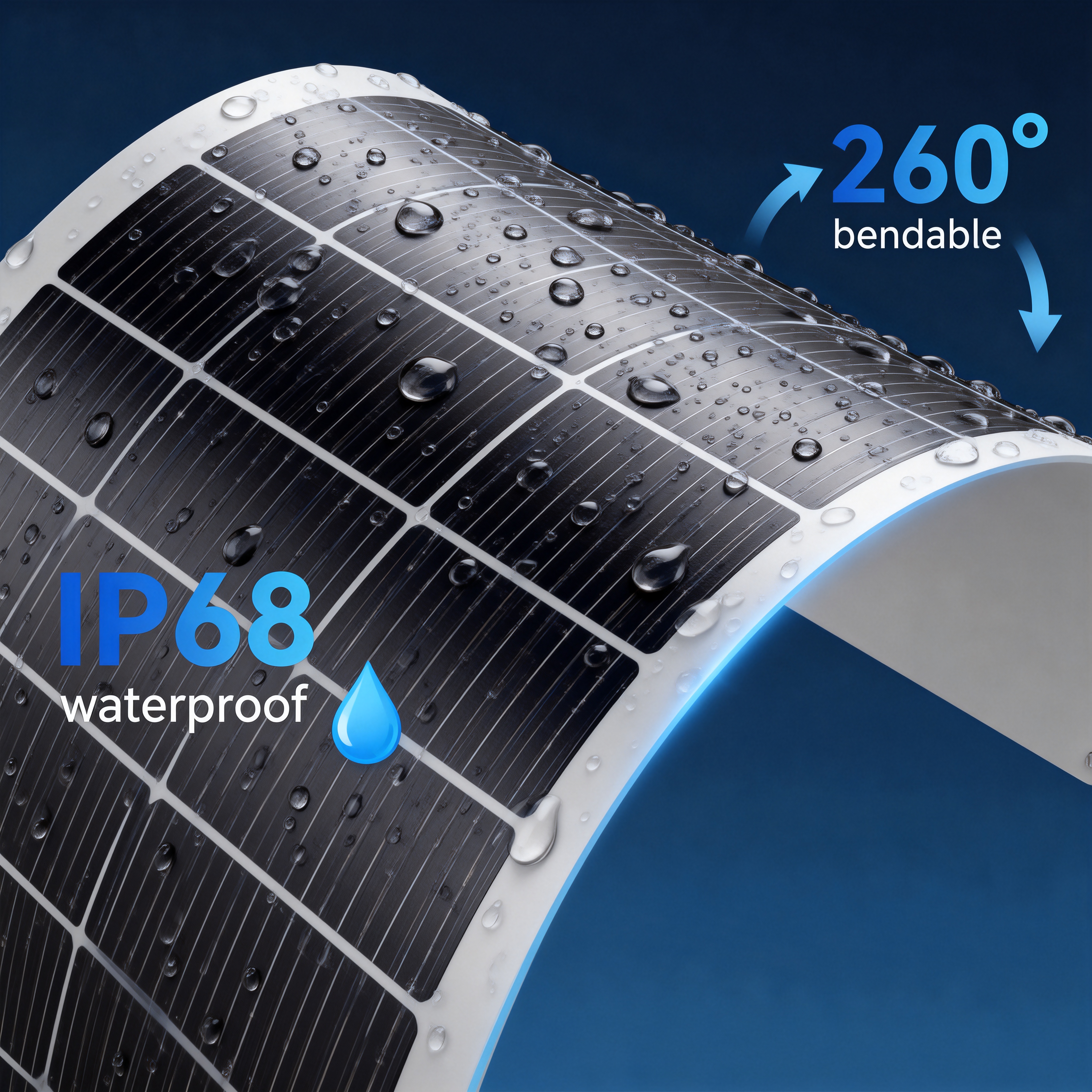 50W-500W Flexible 18V Monocrystalline Silicon Solar Panels 23.7% Efficiency Mobile Batteries for Outdoor Use &amp; Yachts