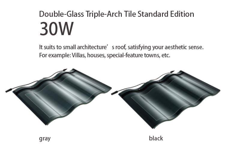 Solar Panel Roof Tiles 30W Double Glass Solar Tiles For Home Use Clean Energy Solar Panels Roof Construction