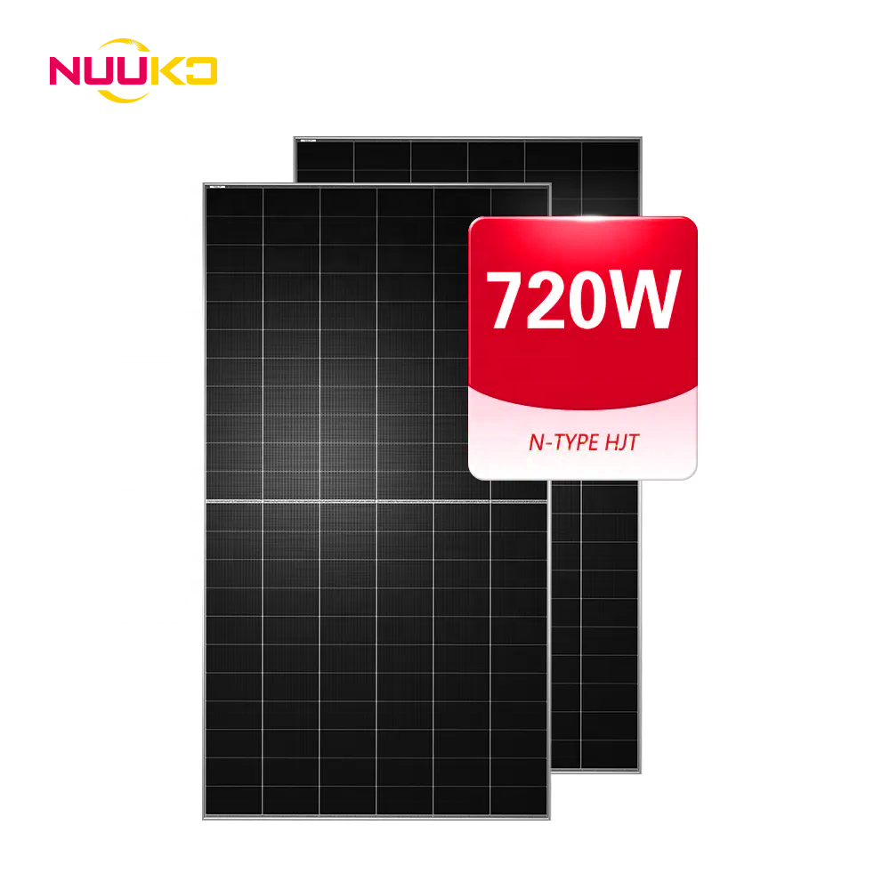 Nuuko HJT N Type Manufacture Bifacial Shingled Solar Power Panel 720W 710W 690W 680W 675Watt Solar Panel Complete Kit EU Stock