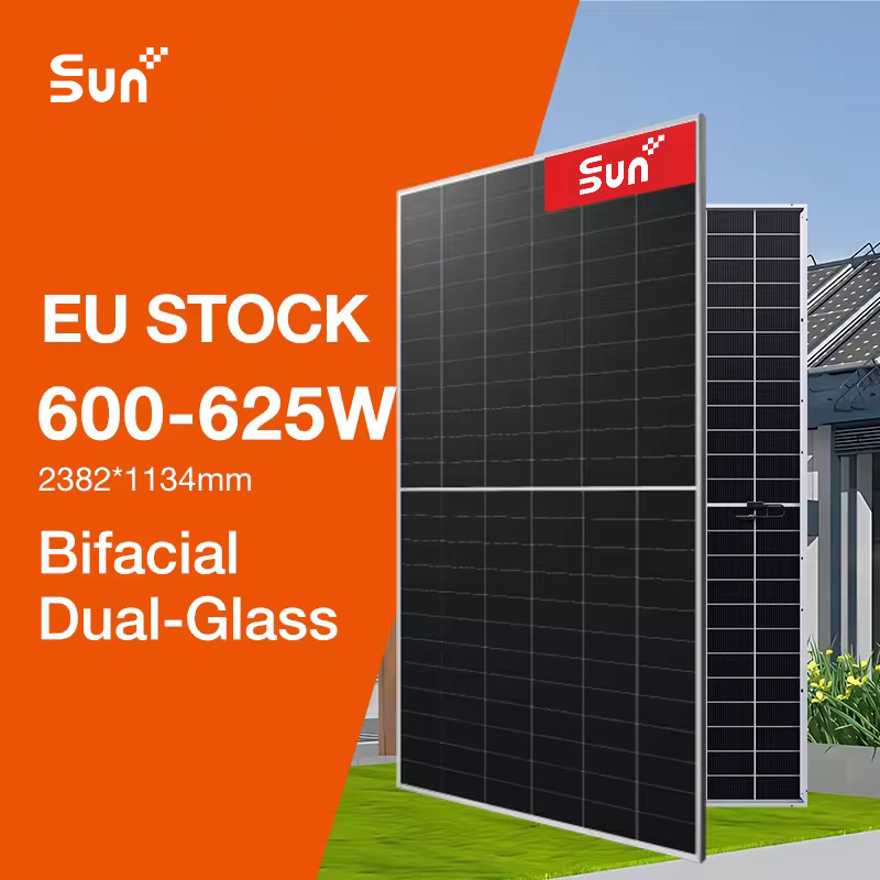 SUNPLUS 635W for N-Type Bifacial Utility-Scale Half Cell Solar Panels 20% Efficiency Optimal Performance 125mmx125mm Cell Size