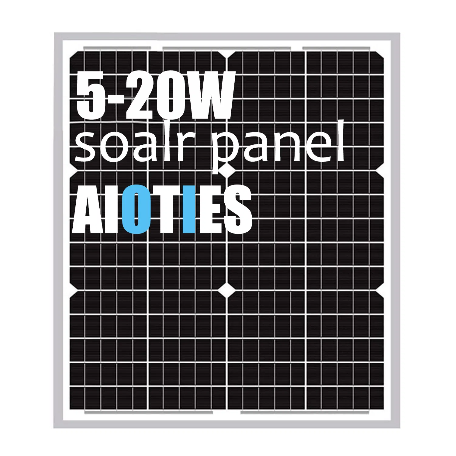 Aioties PV Monocrystalline 5W 10W 20W Photovoltaic Module Small Mini Mirco Mono Solar Panels Kit