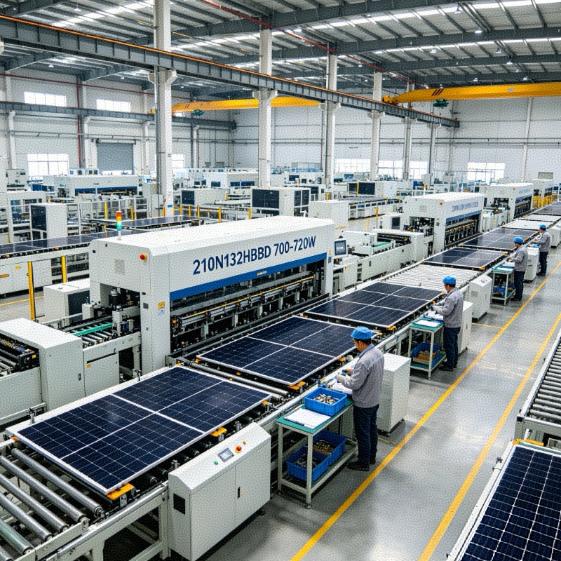 Tier 1 N-Type TOPCon Bifacial Solar Panel 182N-72HD Double Glass PV Module for Large Scale Ground Utility Projects