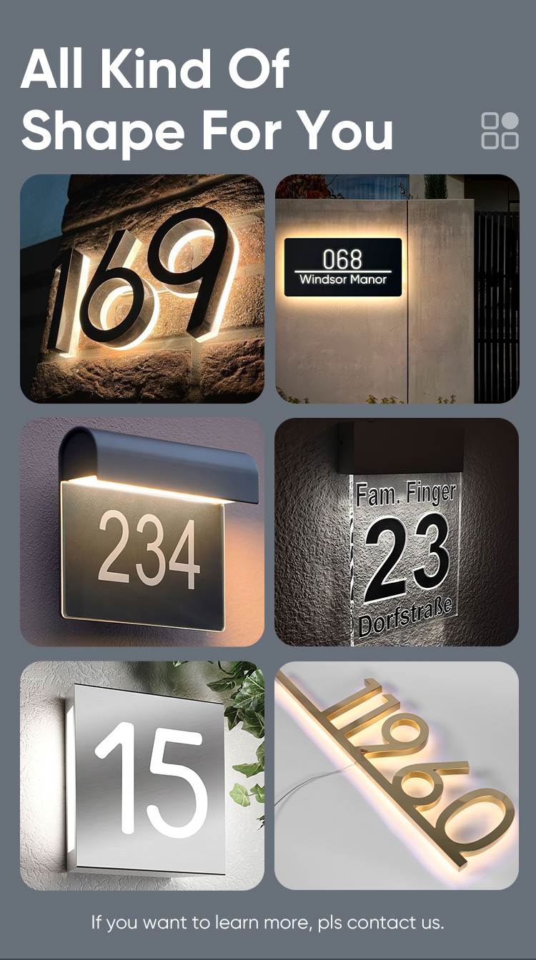 LED House Number Sign Detail 1