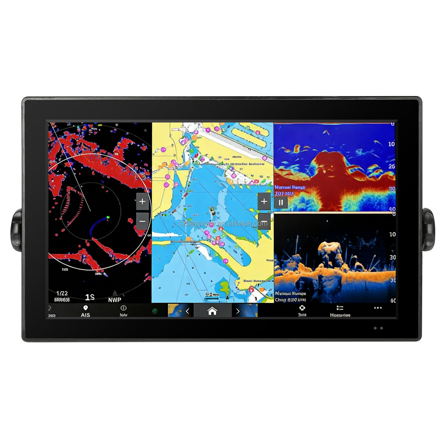 21.5Inch Marine Monitor Touchscreen Display Via Gps Plotter GGarmin Fish Finder Marine Gps Navigator Anti-glare Coatings