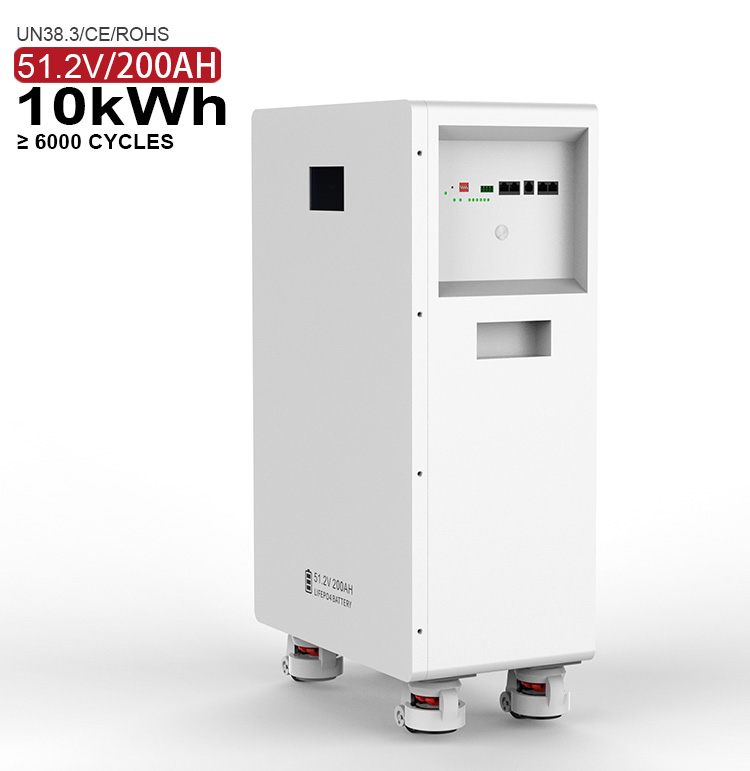 Wall Mounted Tower Style LiFePO4 5.12KWh 51.2V 200Ah CAN Off-grid House Farm Solar Power Energy Storage System