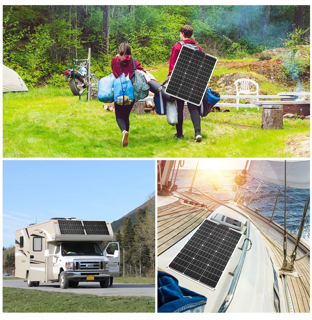 4PCS 12V 100W Flexible Mono Solar Panel for Car Battery Boat Home 200w 400w 1000w Solar System Dokio
