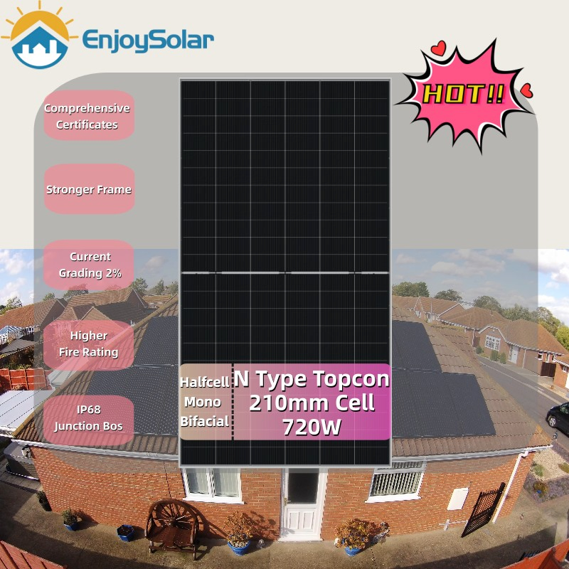 Longi N Type Double Glass Commercial Solar Power Panels Module 680W 690W 700W 710W 720W Non Flexible Bifacial Solar Cell Panel Price for Solar System