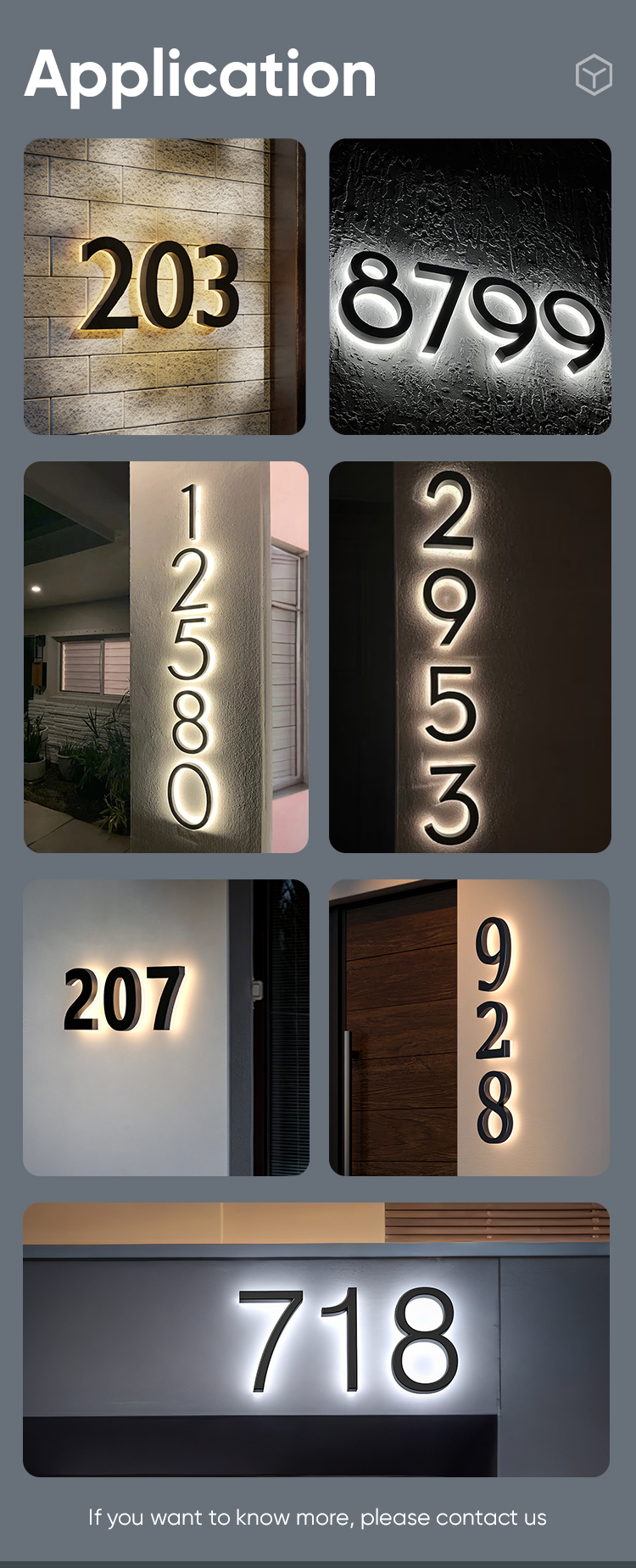 LED House Number Sign Detail 3