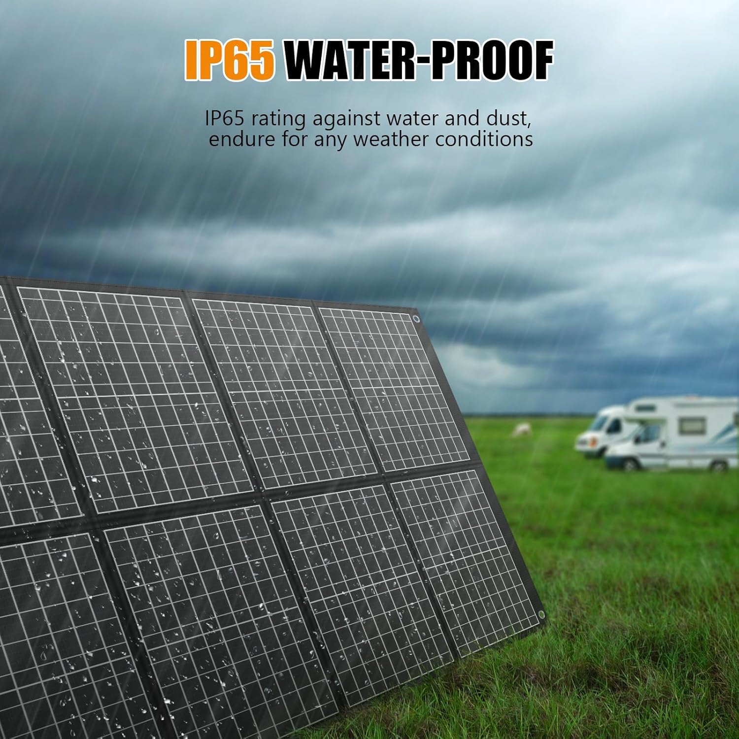 100W Portable Solar Panel Foldable Monocrystalline Solar Charger 18V DC USB Outputs IP65 Waterproof 23.5% Efficiency Portable