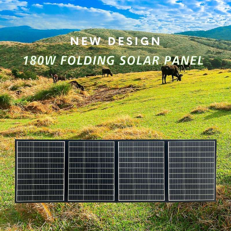 Potential New Energy Portable 180W Foldable Solar Charging Panel Flexible Photovoltaic Panel for Outdoor Use