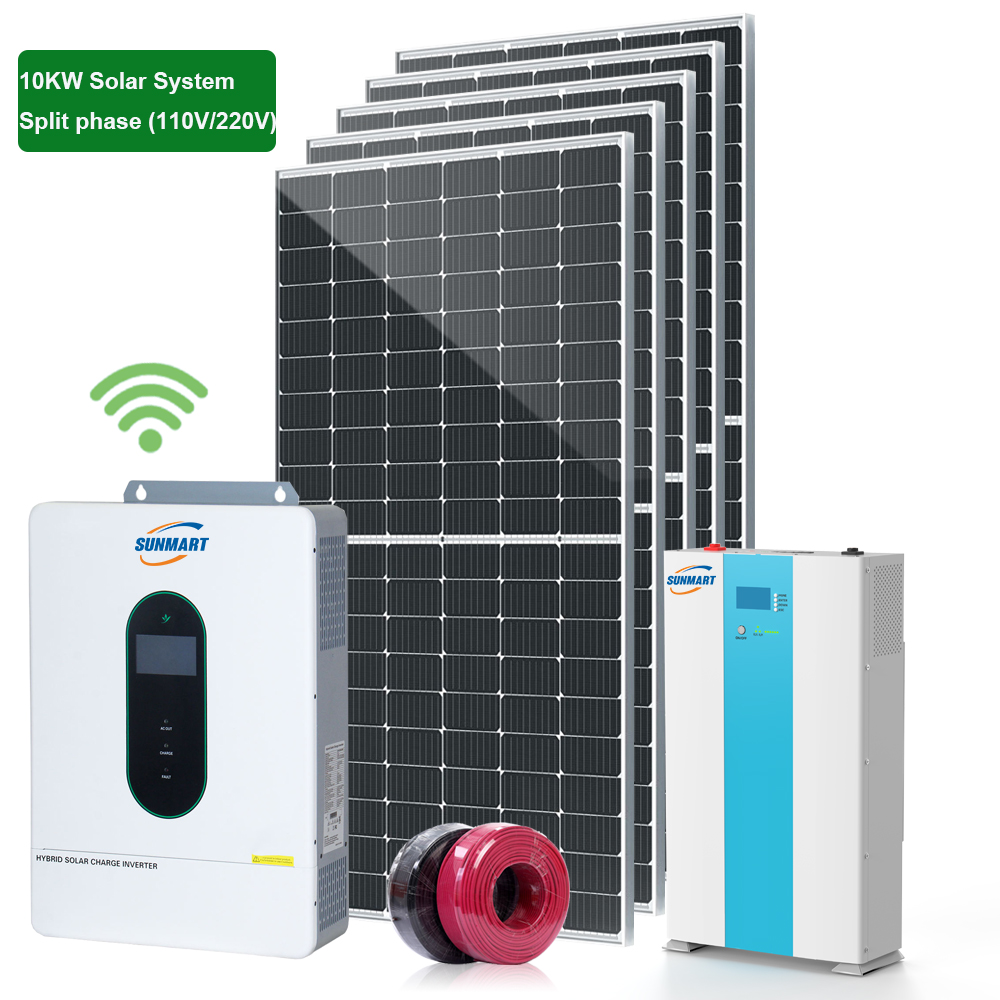 Split Phase Solar Hybrid System 10KW 48V to 120V/240V Split Phase Solar System off Grid Hybrid Solar System Price