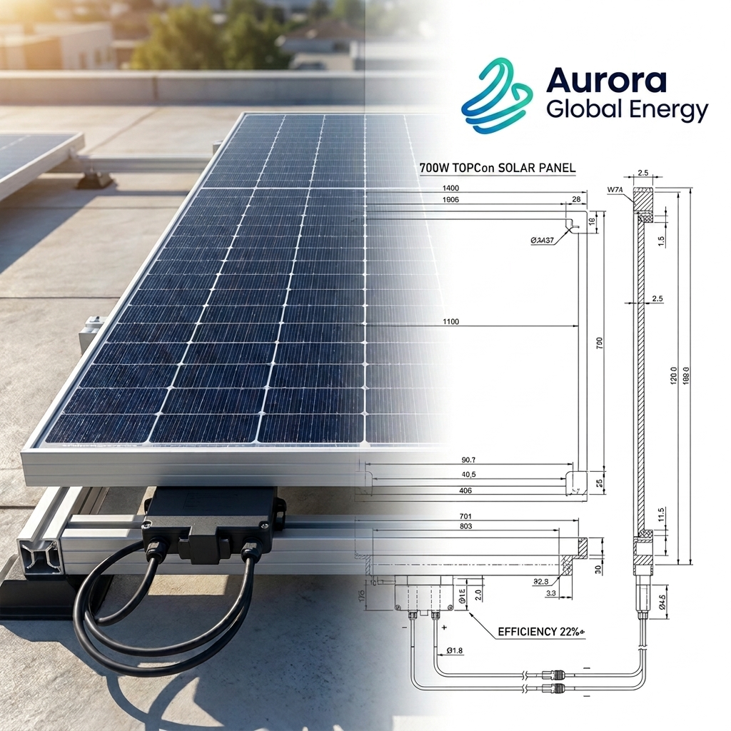 European Standard Full Black Monocrystalline Panel Residential Self-use Solar Power Component TOPCon 700W N-Type Home Use