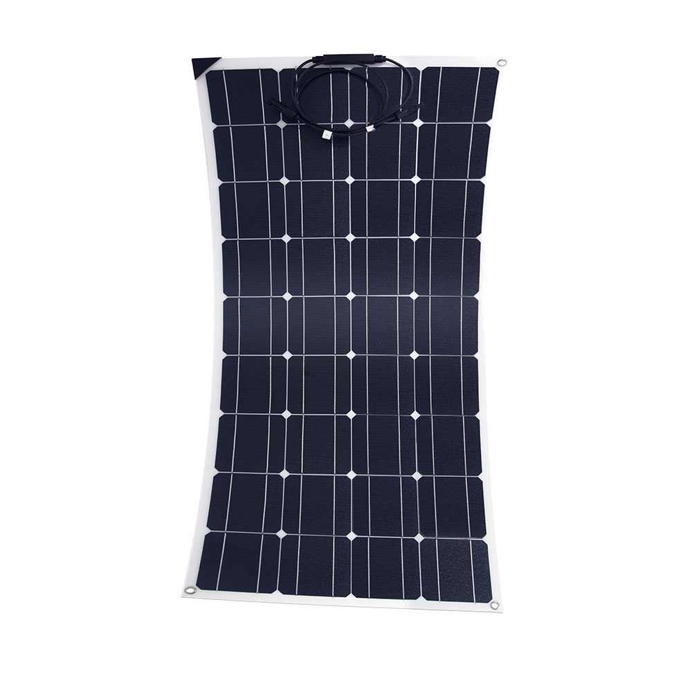100W Marine Flexible Solar Panel ETFE Monocrystalline 12V Solar Battery Charger for Boat Yacht RV Caravan Roof Curved Surface